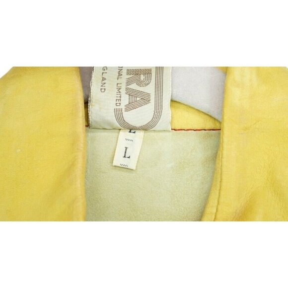 Vintage 70`s MIURA Yellow LEATHER Jacket Size Large Made in England Hard to Find - Picture 8 of 15